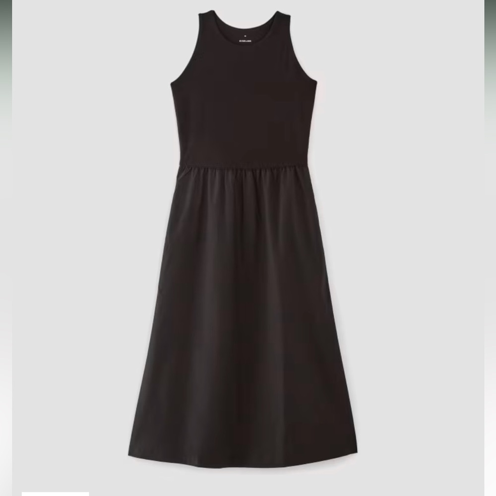New Everlane the supima high neck riviera dress black ccs